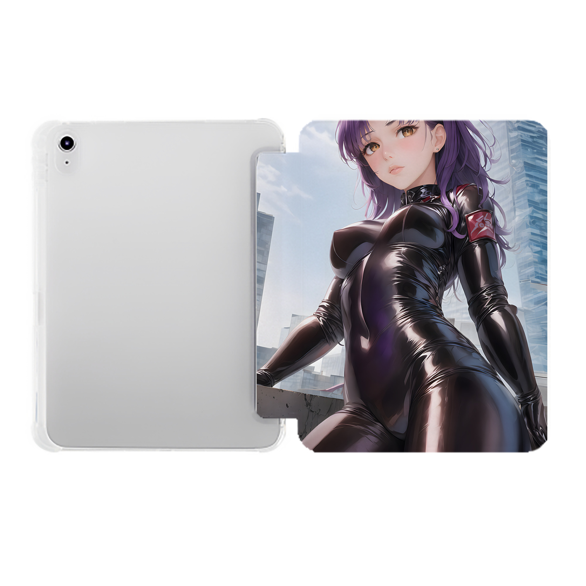 （画像用） EVA 新世紀エヴァンゲリオン IPad ケース ペン収納付き 三つ折りスタンド PUレザー×シリコン 対応機種9.5/10.5/10.9インチ
